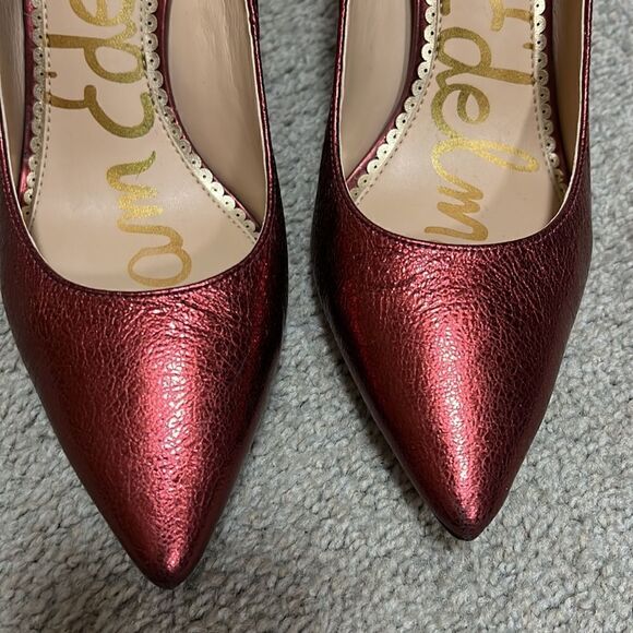 Sam Edelman heels. Metallic red leather. Size 7 - Picture 5 of 8
